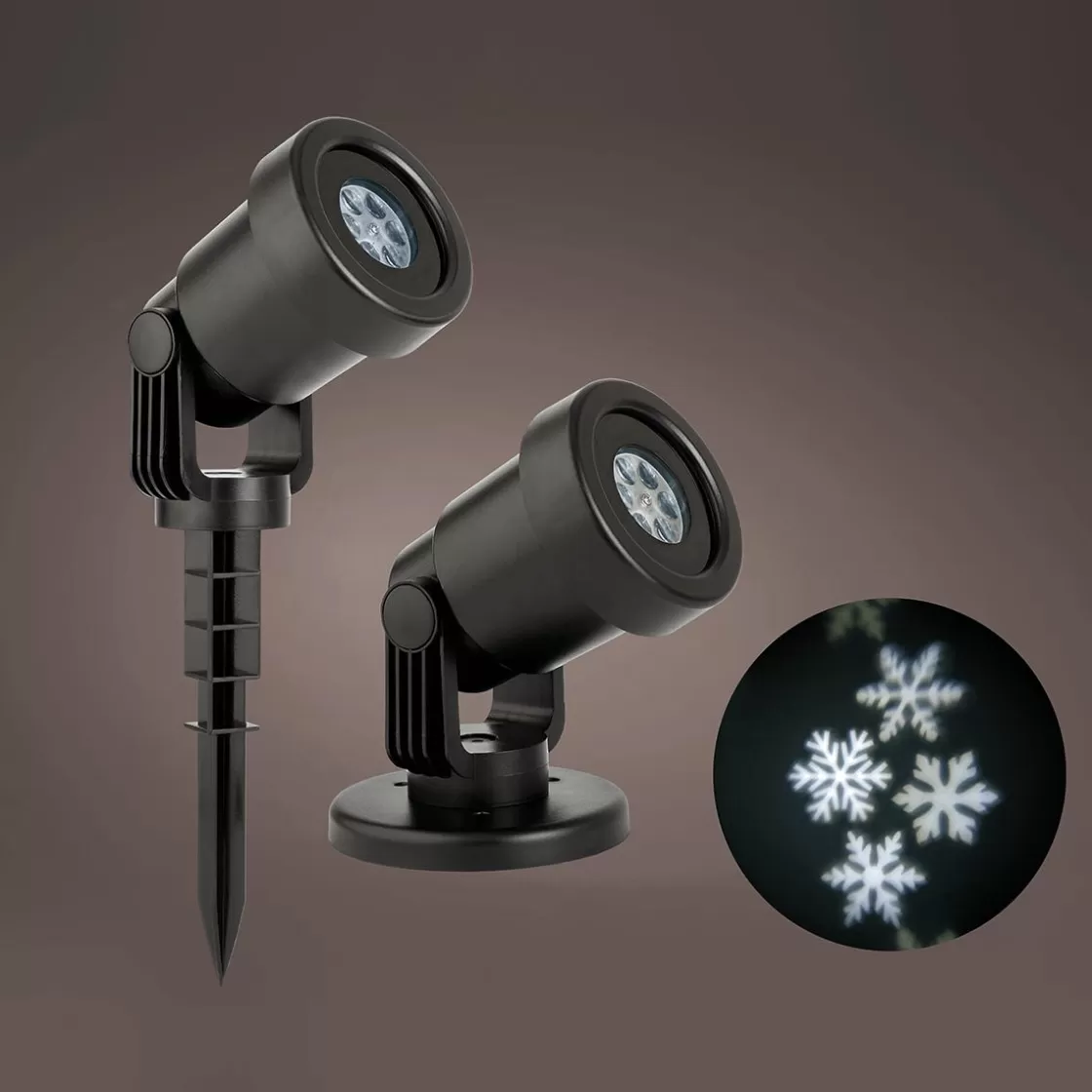 Luz Decorativa>DecoWoerner Proyector LED Copo De Nieve LED Blanco 16 Cm negro