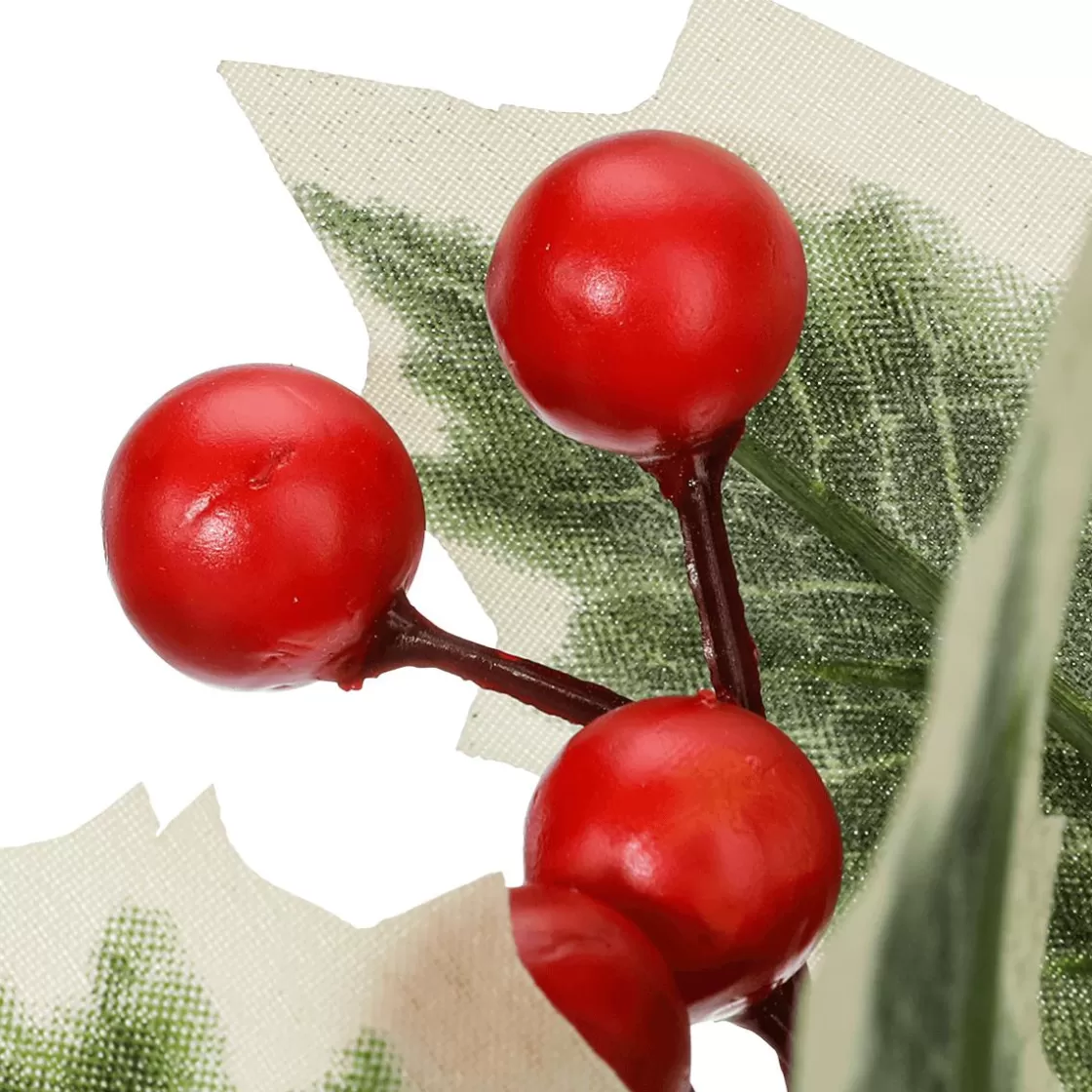 Decoración De Otoño | Ramas Y Ramitas>DecoWoerner Rama De Ilex Con Bayas 47 Cm Juego De 2 verde