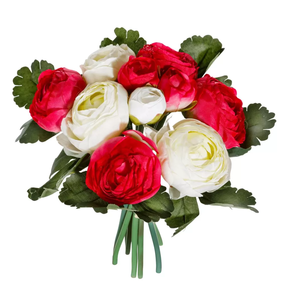 Decoración De Primavera | Ramos Y Coronas De Flores>DecoWoerner Ramo De Ranúnculos Artificiales Rojo, Blanco 16 X 16 X 24 Cm (ancho X Largo X Alto) rosa