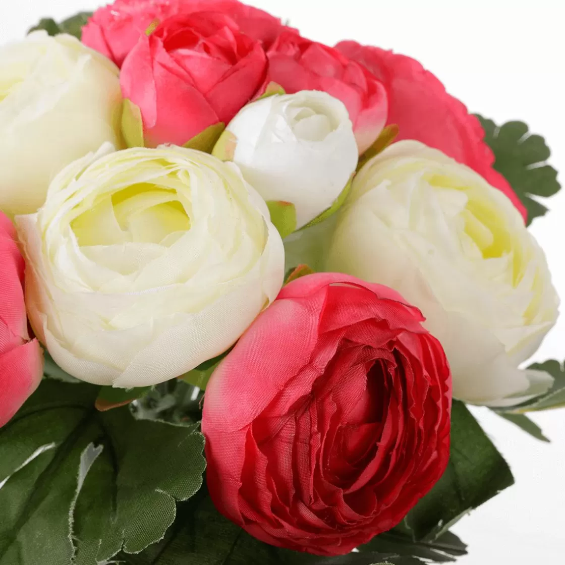 Decoración De Primavera | Ramos Y Coronas De Flores>DecoWoerner Ramo De Ranúnculos Artificiales Rojo, Blanco 16 X 16 X 24 Cm (ancho X Largo X Alto) rosa