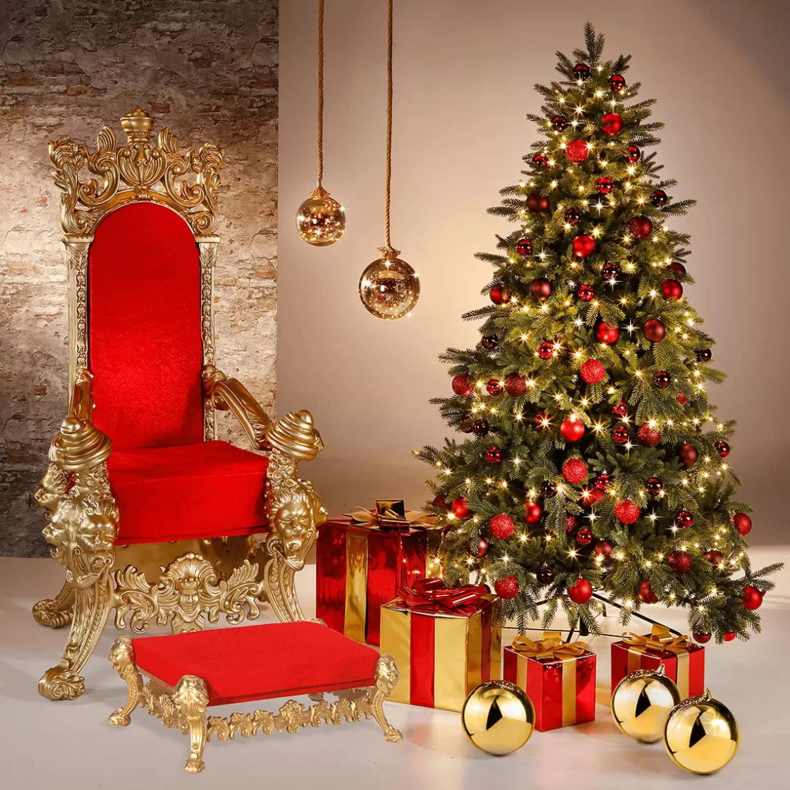 Figuras De Navidad | Decoración Navideña Xxl>DecoWoerner Regalo De Navidad 40 Cm Con Lazo Dorado rojo