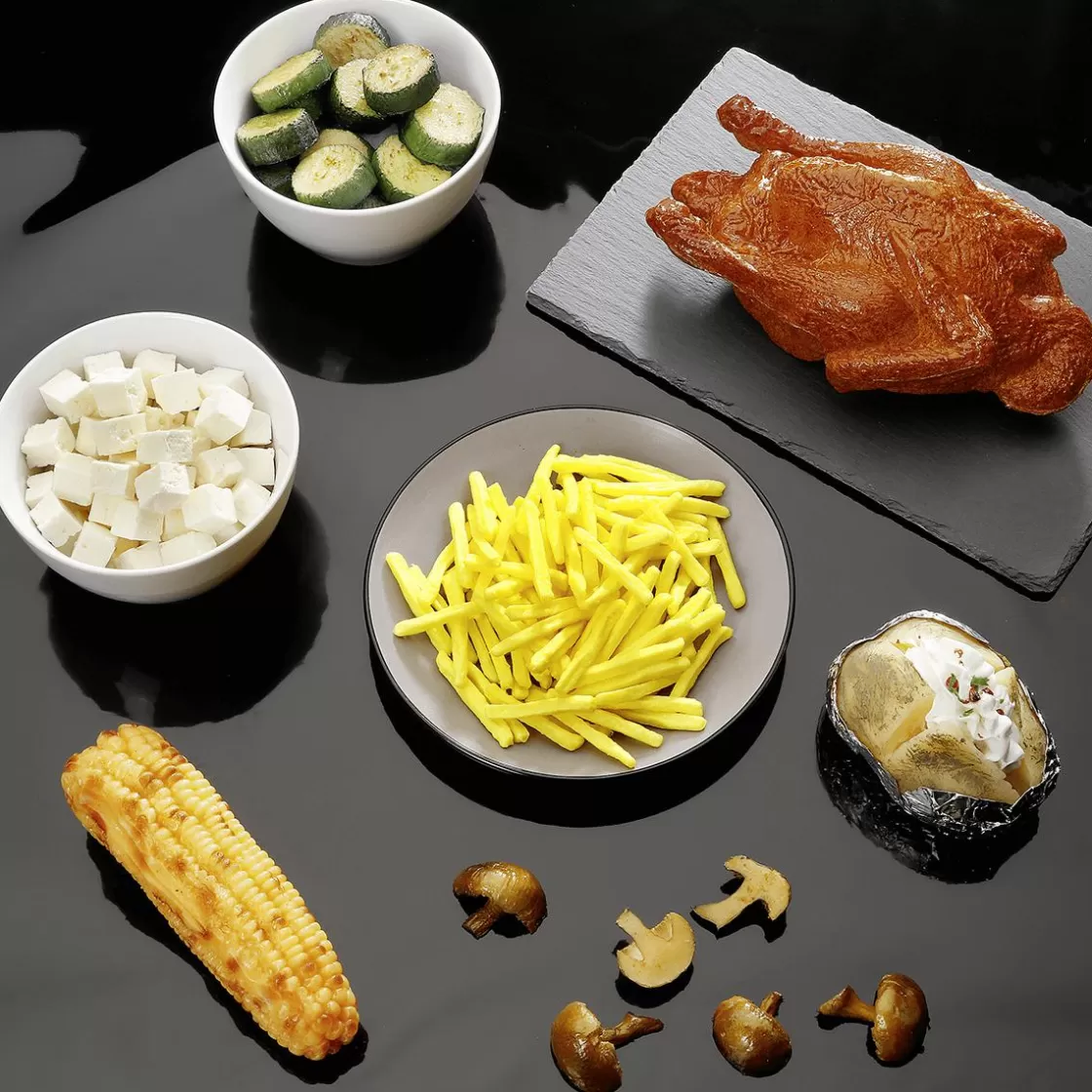 Platos Y Comida Rápida | Verduras Y Hierbas>DecoWoerner Rodajas De Falso Calabacín A La Parrilla 3 Piezas Alimento Falso 3,50 Cm Ø verde