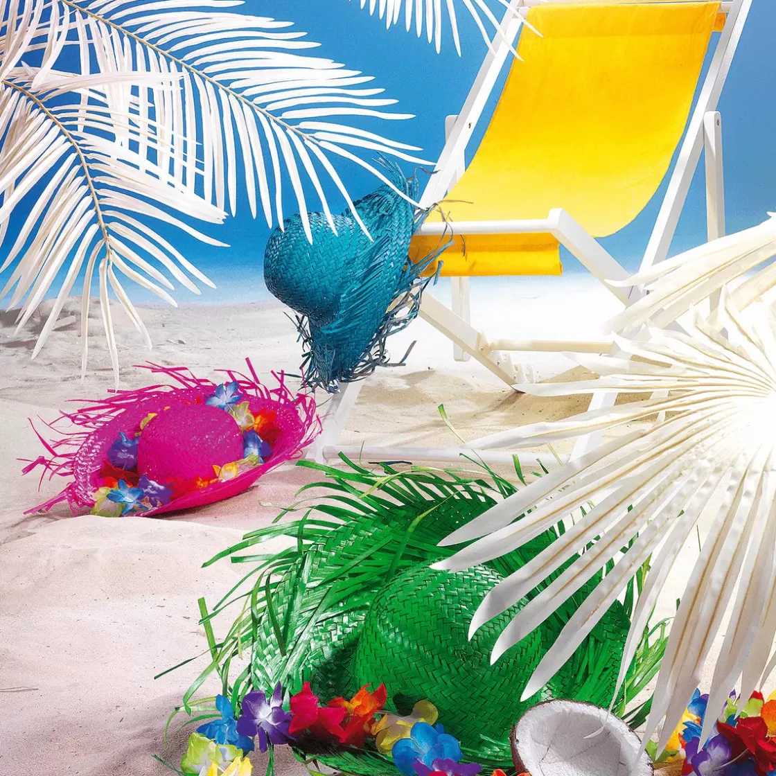 Decoración De Verano>DecoWoerner Sombrero De Paja Decorativo, Color Fucsia rosa
