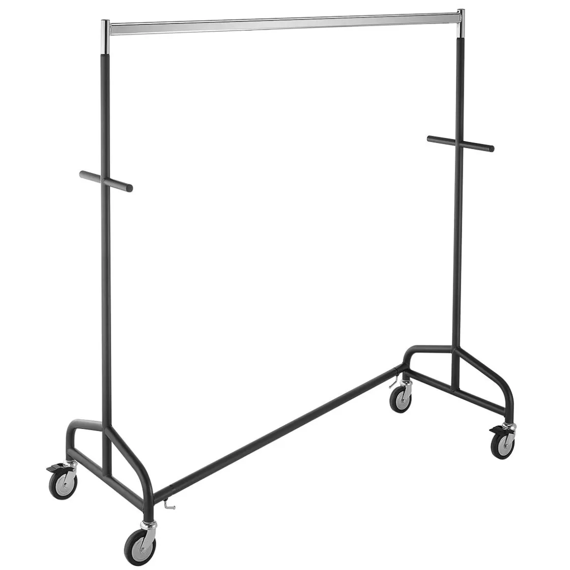 Percheros>DecoWoerner Soporte De Ruedas Industrial Forma Z, Con Manijas, Altura Fija 155 Cm negro