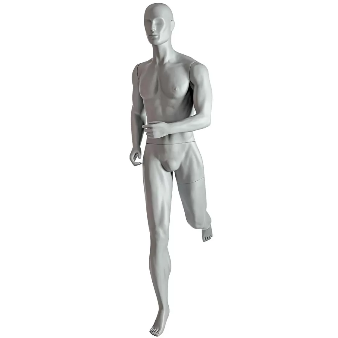 Maniquíes>DecoWoerner Sport Maniquí Hombre Corredor - Pierna Izquierda Levantada Gris