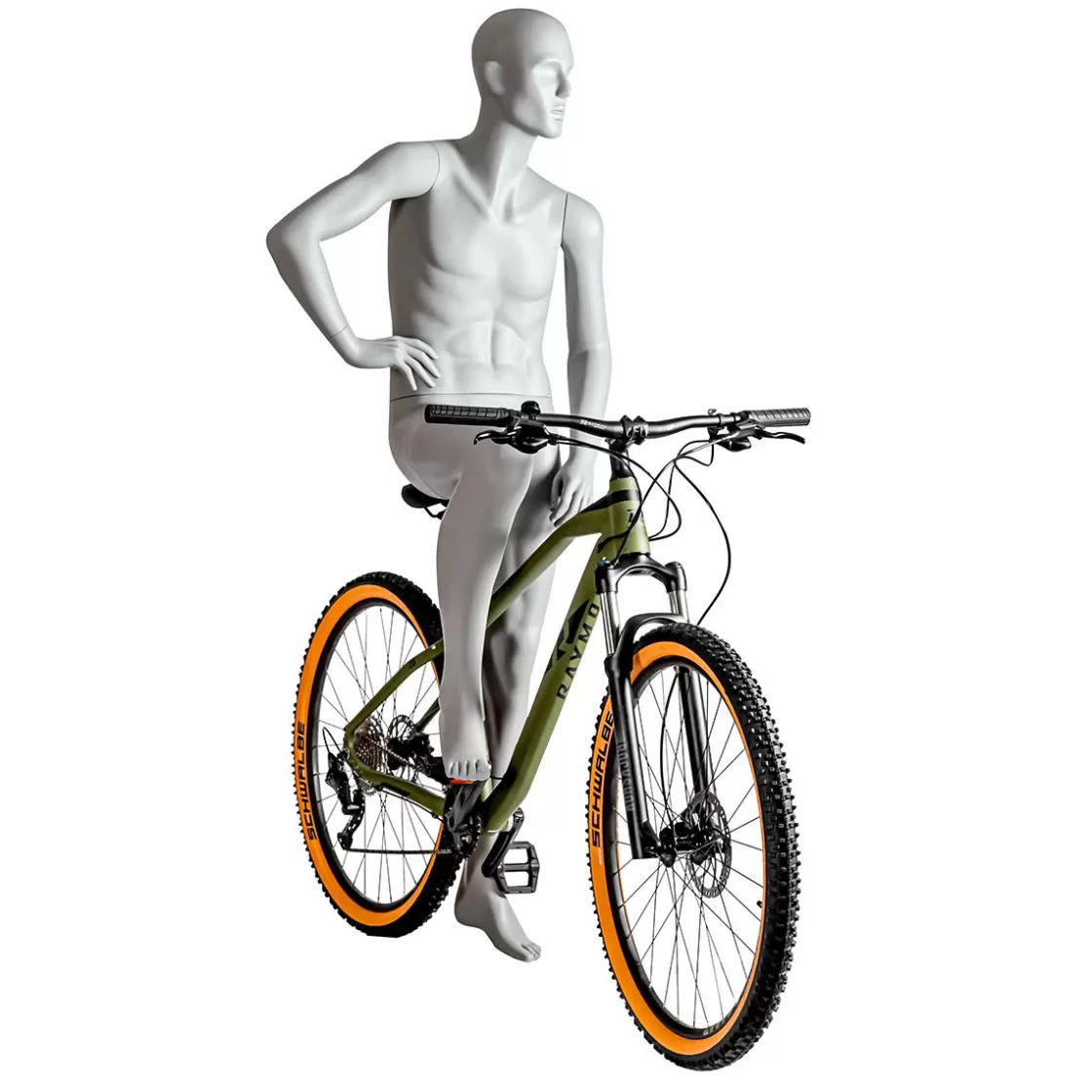 Maniquíes>DecoWoerner Sport Maniquí Hombre Motorista, Excursionista - Pierna Derecha Levantada Y Brazos Derechos Doblados Gris