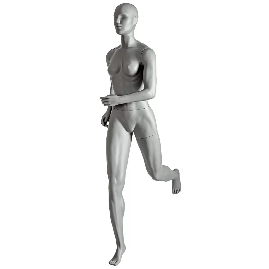 Maniquíes>DecoWoerner Sport Maniquí Mujer Corredora - Pierna Izquierda Levantada Gris