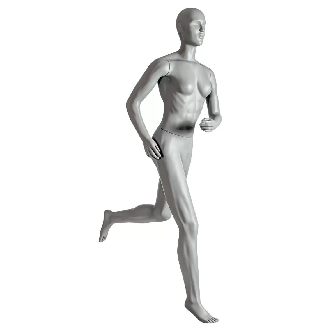 Maniquíes>DecoWoerner Sport Maniquí Mujer Corredora - Pierna Izquierda Levantada Gris