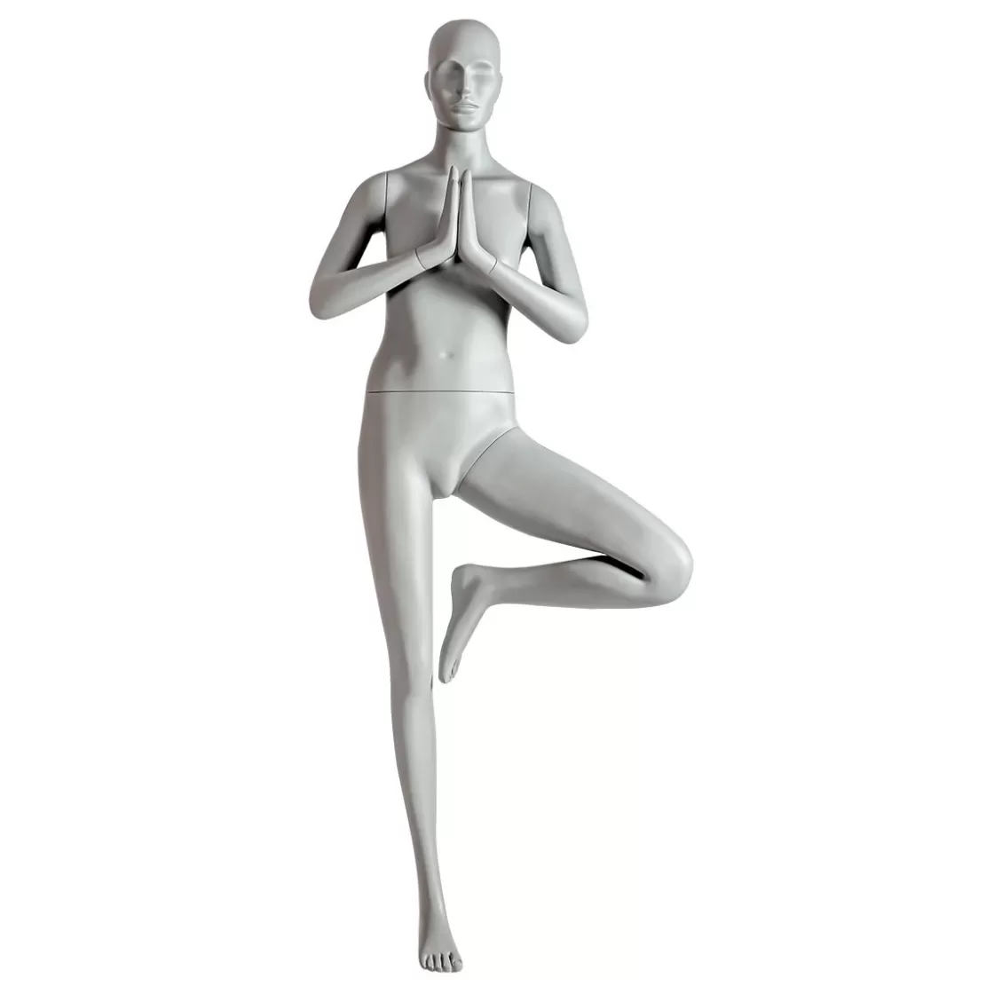Maniquíes>DecoWoerner Sport Mannequin Lady Yoga Postura Del Arbol - Pierna Izquierda Levantada Gris
