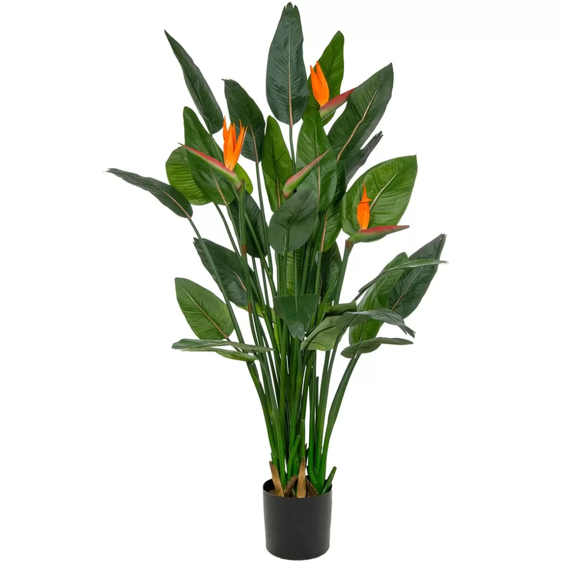 Plantas Verdes | Plantas De Interior>DecoWoerner Strelizia Planta Artificial Con Flores En Maceta 150 Cm verde