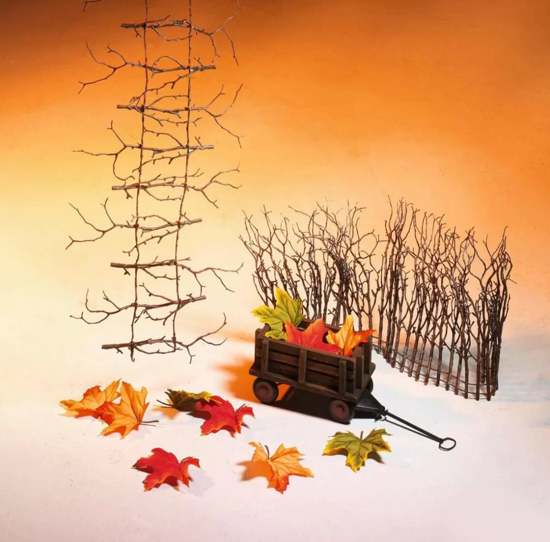 Decoración De Otoño>DecoWoerner Valla Decorativa De Broza, 64 X 30 Cm marrón