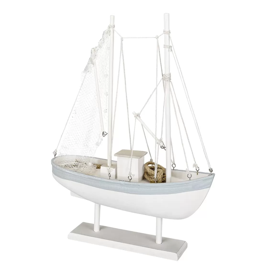 Decoración De Verano>DecoWoerner Velero De Madera 60 Cm X 43 Cm X 14 Cm blanco