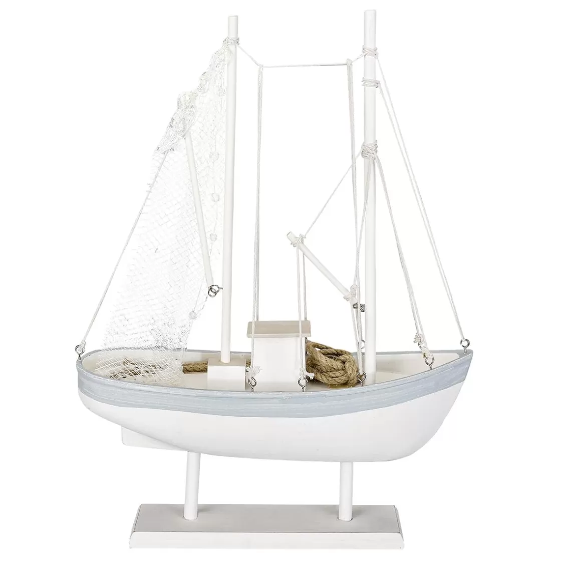 Decoración De Verano>DecoWoerner Velero De Madera 60 Cm X 43 Cm X 14 Cm blanco