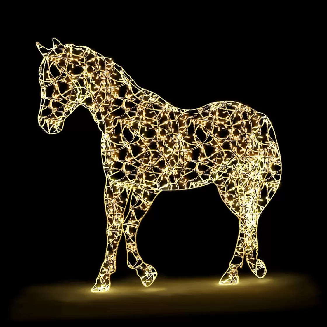 Decoración De Animales | Luz Decorativa>DecoWoerner XXL Objeto Luminoso LED Caballo Para Correr Al Aire Libre plata