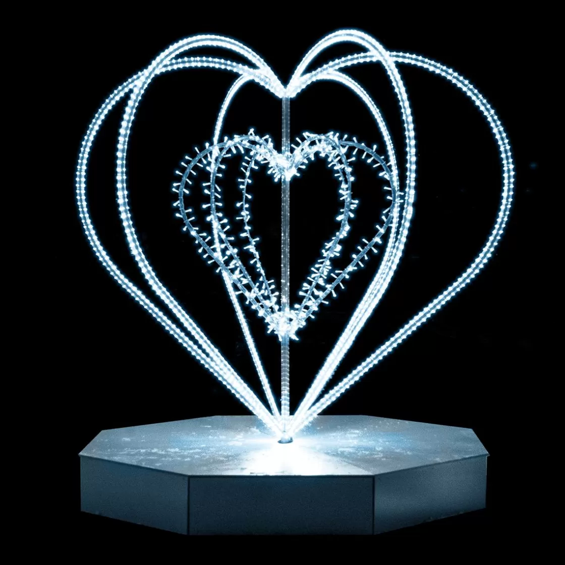 Luz Decorativa | Decoración Temática>DecoWoerner XXL Objeto Luminoso LED Corazón Plateado Para Exterior plata